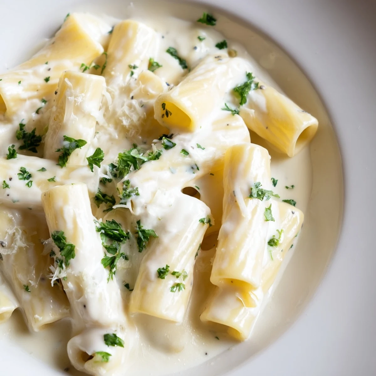 Creamy meal pasta sauce simmering in a saucepan, velvety texture perfect for a comforting Italian-inspired dinner.