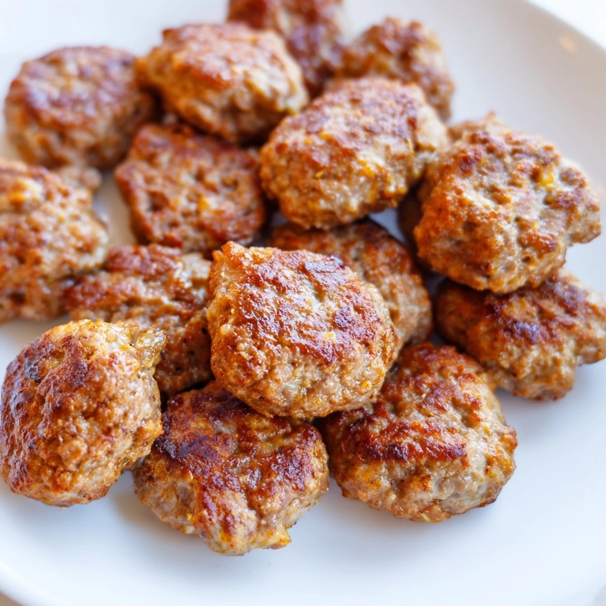 A close-up of juicy Beef Treat Bites Snack fresh from the oven, garnished with parsley.