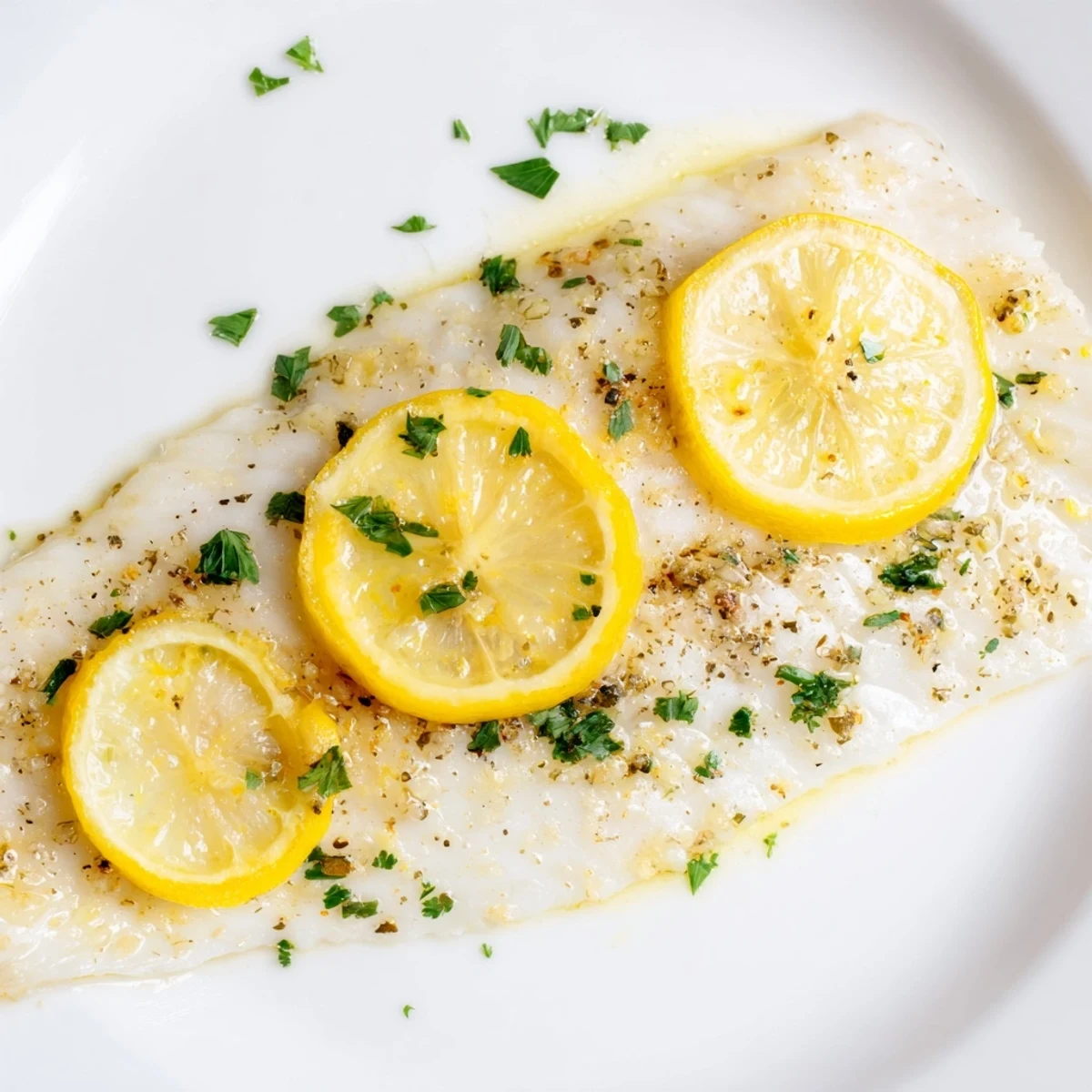 Savory Baked Fish Fillet garnished with herbs, served alongside colorful roasted vegetables for a healthy dinner.