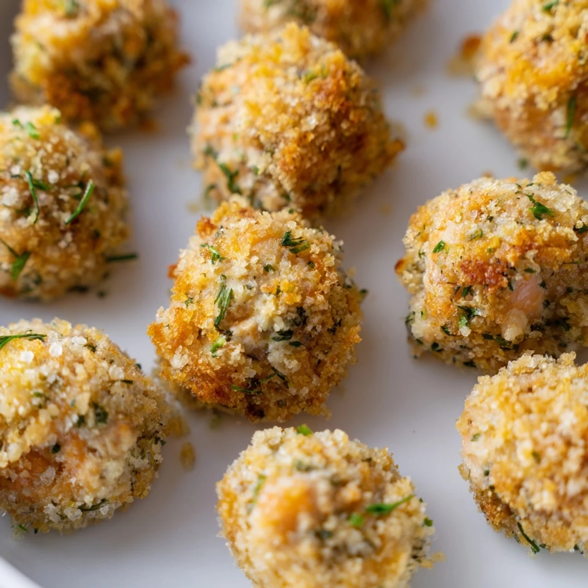 Easy homemade baked salmon snack bites with salmon, herbs, and breadcrumbs, perfect for party appetizers