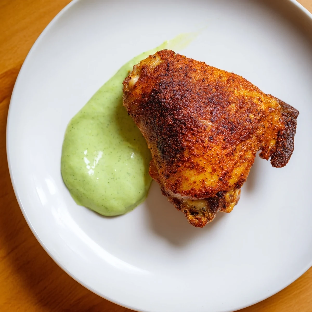 Tender, golden-brown Peruvian Roast Chicken with Creamy Green Sauce is carved and served with lime wedges for a flavorful dinner.