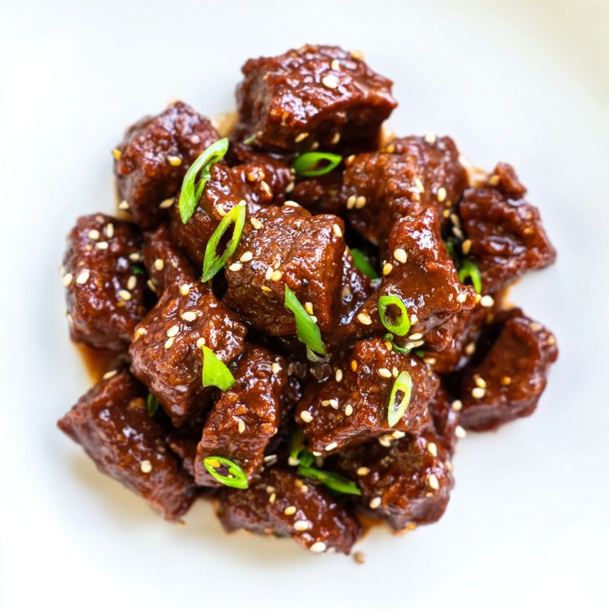 Tender Crock Pot Korean Beef with aromatic garlic and ginger served over steamed rice.