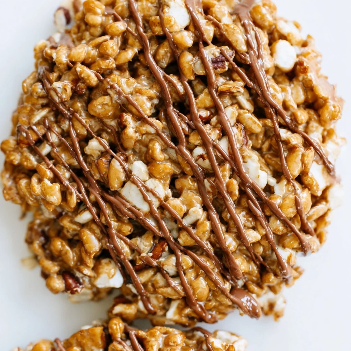 Perfect for an afternoon treat, these No Bake Coffee Crunch Rice Krispie Cookies sit on a cooling rack with espresso beans nearby.