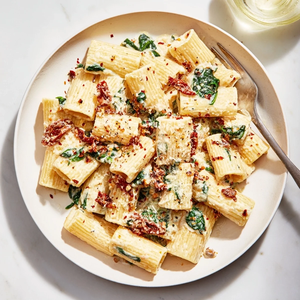 Serve Creamy Tuscan Garlic Sauce over fettuccine, garnished with parsley and extra Parmesan, for a comforting Italian dinner.