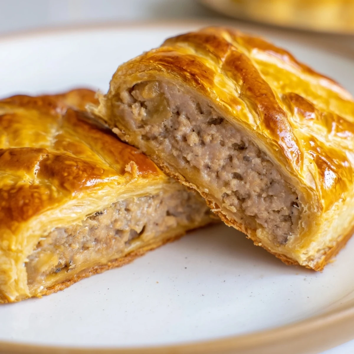 Golden-baked Pate Chaud pastries with flaky puff pastry and savory pork filling.