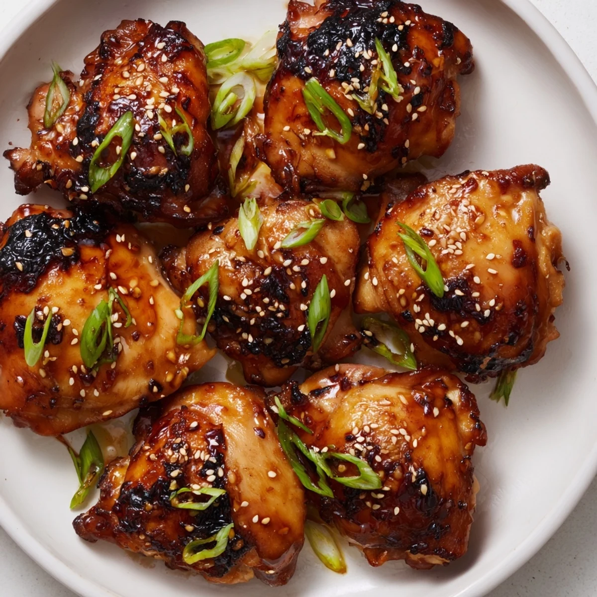 Juicy oven-baked garlic miso chicken displaying caramelized edges and a glossy savory marinade