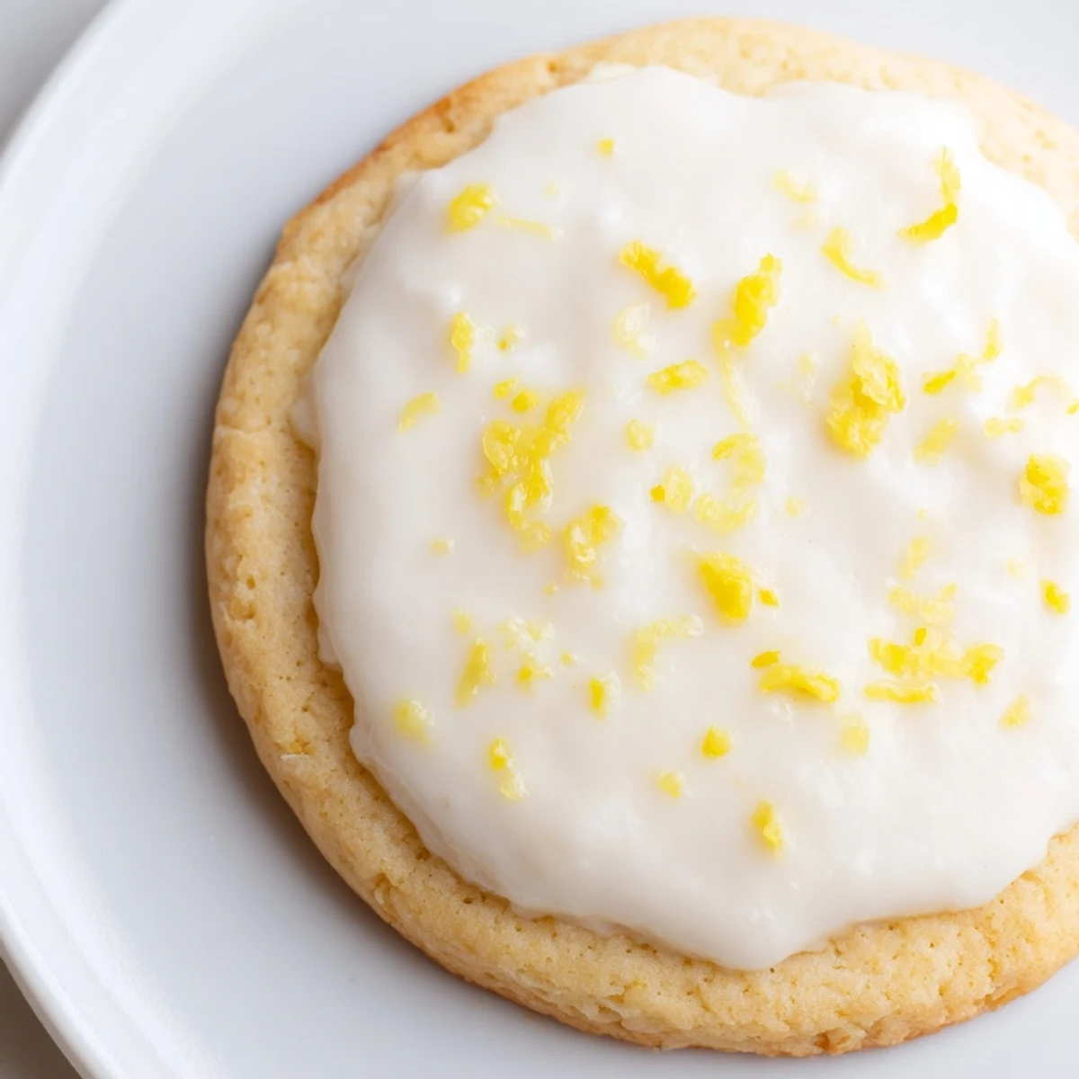 Golden lemon cookies drizzled with zesty frosting, arranged on a cooling rack