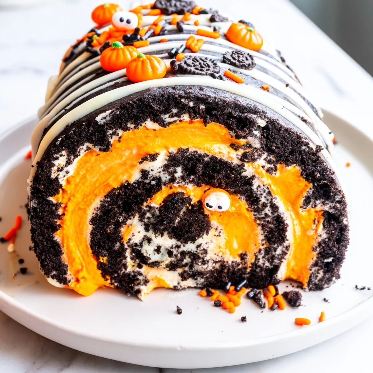 Halloween Oreo Roll No Bake