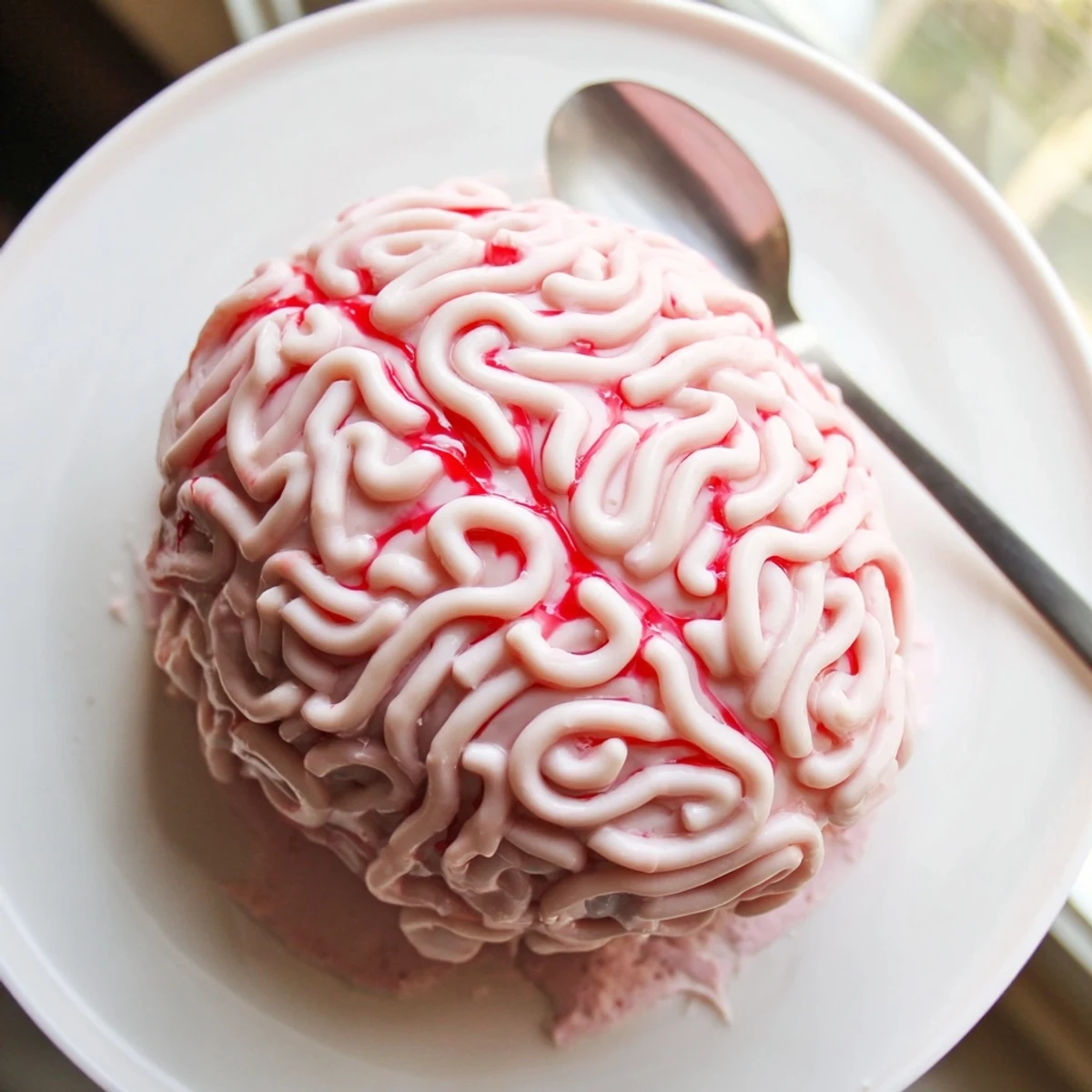 No Bake Strawberry Brain Cheesecake