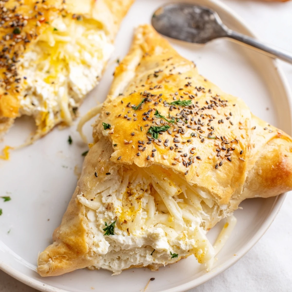 Freshly baked Cheese Fatayer Recipe served with mint and olives, warm