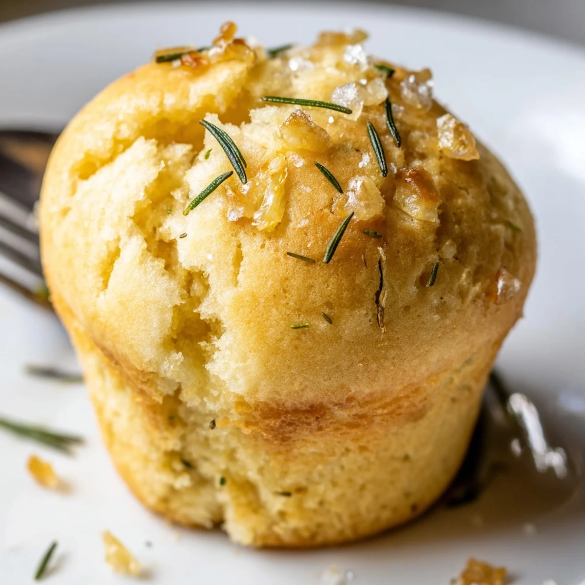 Garlic Rosemary Focaccia Muffins cooling in muffin tin, fragrant olive oil aroma