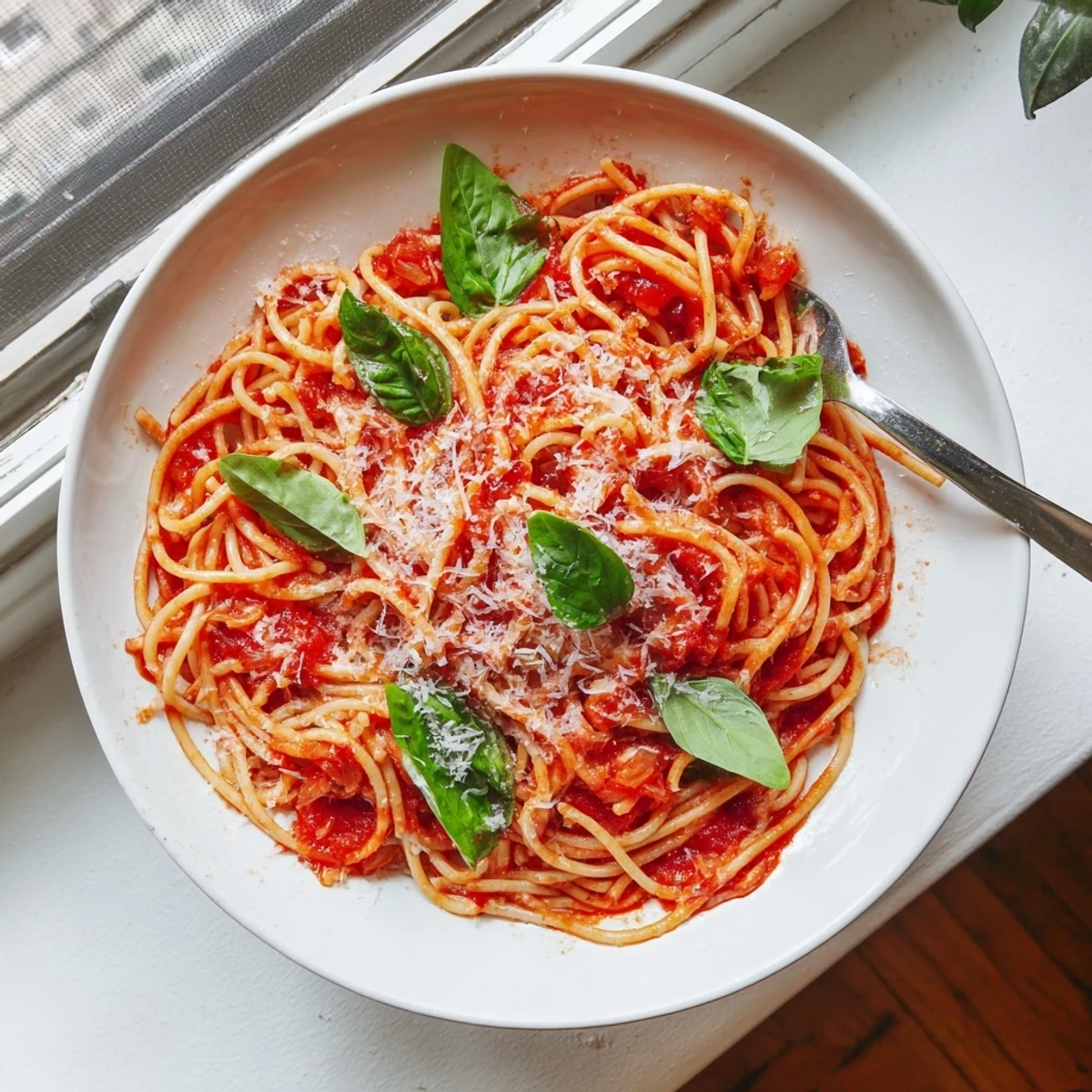 Classic Italian pasta dish featuring tender noodles tossed in savory red tomato sauce