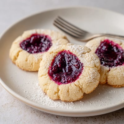 Flower Jam Thumbprint Cookies
