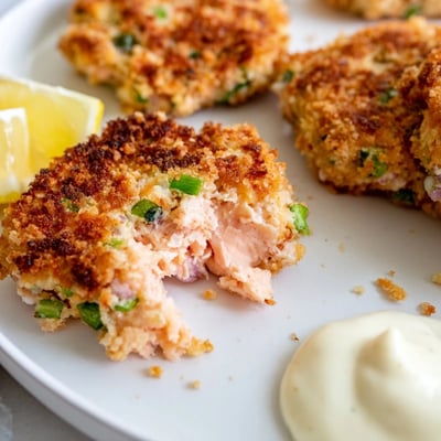 Lemon Garlic Alaska Salmon Cakes